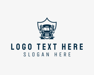 Delivery Truck Logistics Crest logo design