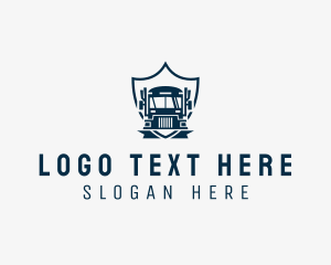 Delivery Truck Logistics Crest Logo