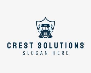 Delivery Truck Logistics Crest logo design