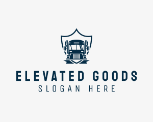 Delivery Truck Logistics Crest logo design