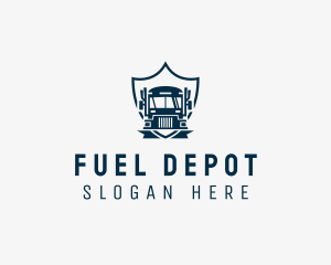 Delivery Truck Logistics Crest logo design