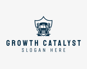 Delivery Truck Logistics Crest logo design