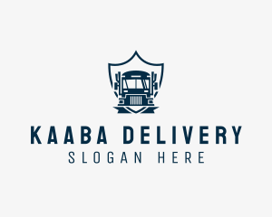 Delivery Truck Logistics Crest logo design