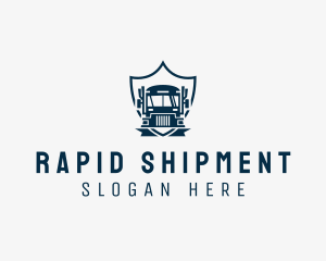 Delivery Truck Logistics Crest logo design