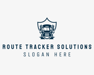 Delivery Truck Logistics Crest logo design