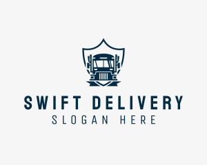 Delivery Truck Logistics Crest logo design