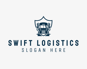 Delivery Truck Logistics Crest logo