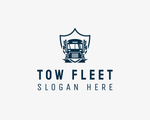 Delivery Truck Logistics Crest logo design