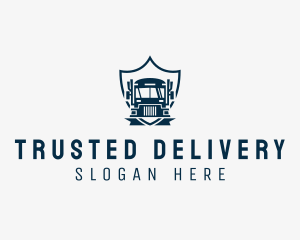 Delivery Truck Logistics Crest logo design