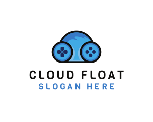 Digital Cloud Arcade Game logo design