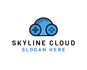 Digital Cloud Arcade Game logo design