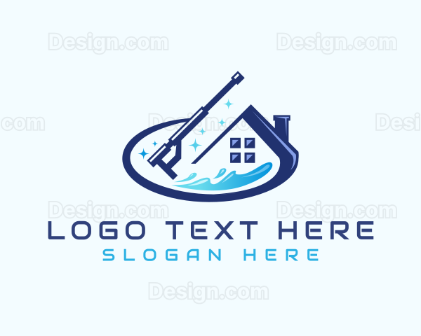 Pressure Washing Water Splash Logo