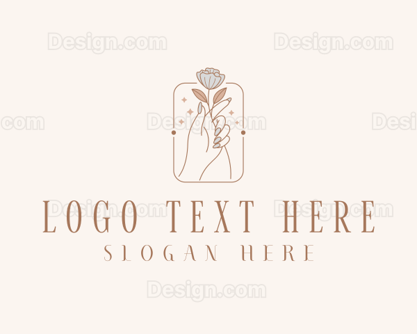 Floral Hand Manicure Logo