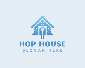 House Mop Cleaner logo design