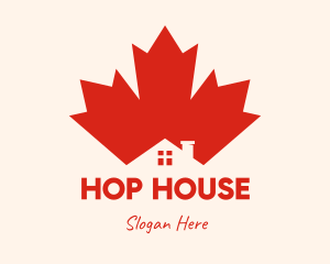 Red Maple Leaf House logo design