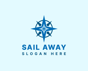 Sailing Travel Compass logo design