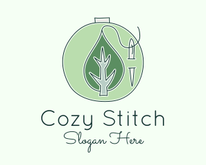 Green Leaf Embroidery logo design