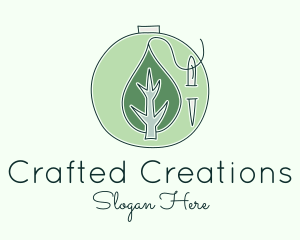 Green Leaf Embroidery logo design