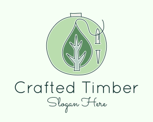 Green Leaf Embroidery logo design