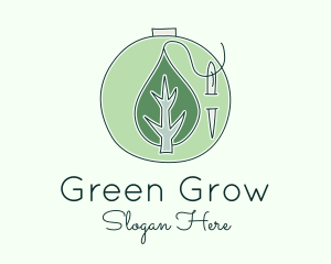 Green Leaf Embroidery logo design