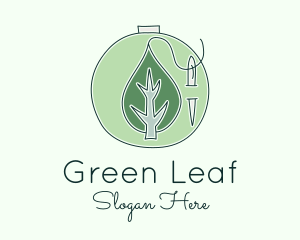 Green Leaf Embroidery logo design