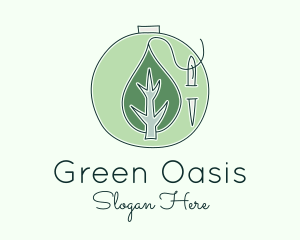 Green Leaf Embroidery logo design