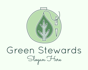 Green Leaf Embroidery logo design