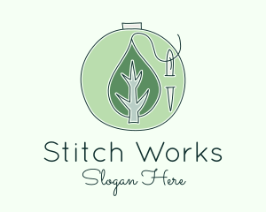 Green Leaf Embroidery logo design