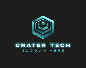 3D Tech Cube logo design