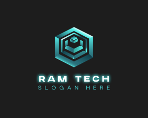 3D Tech Cube logo design