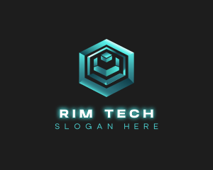 3D Tech Cube logo design