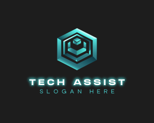 3D Tech Cube logo design