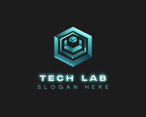 3D Tech Cube logo design