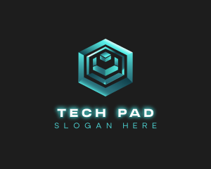 3D Tech Cube logo design