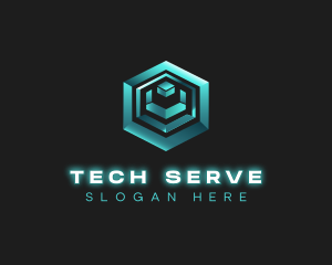 3D Tech Cube logo design