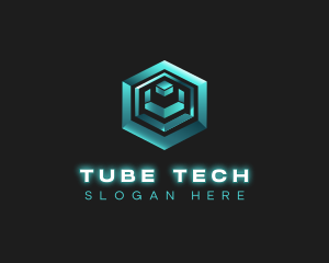 3D Tech Cube logo design