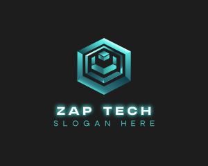 3D Tech Cube logo design