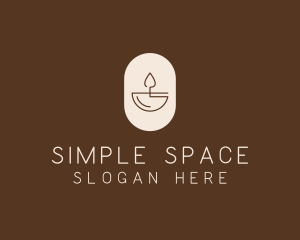 Beige Minimalist Candle logo design