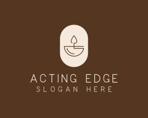 Beige Minimalist Candle logo design