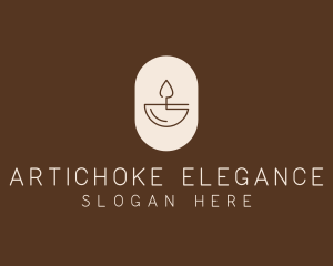 Beige Minimalist Candle logo design