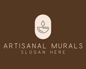 Beige Minimalist Candle logo design