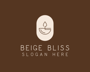 Beige Minimalist Candle logo design