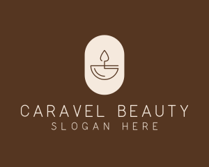 Beige Minimalist Candle logo design