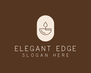 Beige Minimalist Candle logo design