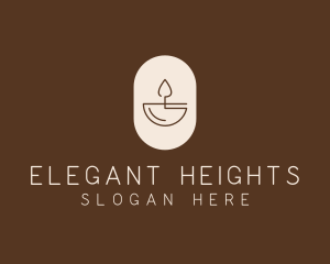 Beige Minimalist Candle logo design