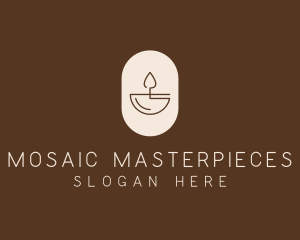 Beige Minimalist Candle logo design