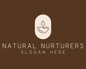 Beige Minimalist Candle logo design