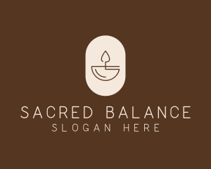 Beige Minimalist Candle logo design