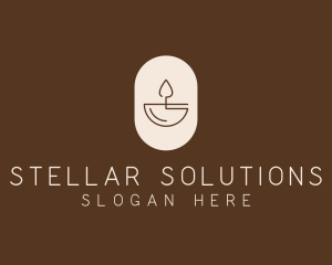 Beige Minimalist Candle logo design