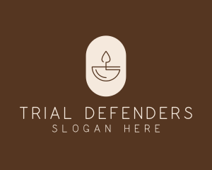 Beige Minimalist Candle logo design